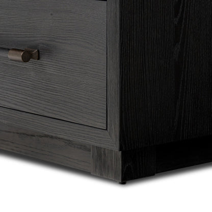 Adolfo 6 Drawer Dresser by Four Hands in modern black ash, modern black ash solid. Made from ash veneer, solid ash in a modern style.