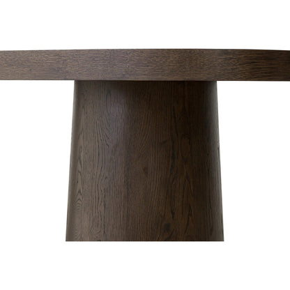 Valen Dining Table by Four Hands in rustic brown oak veneer. Made from oak veneer in a traditional style.