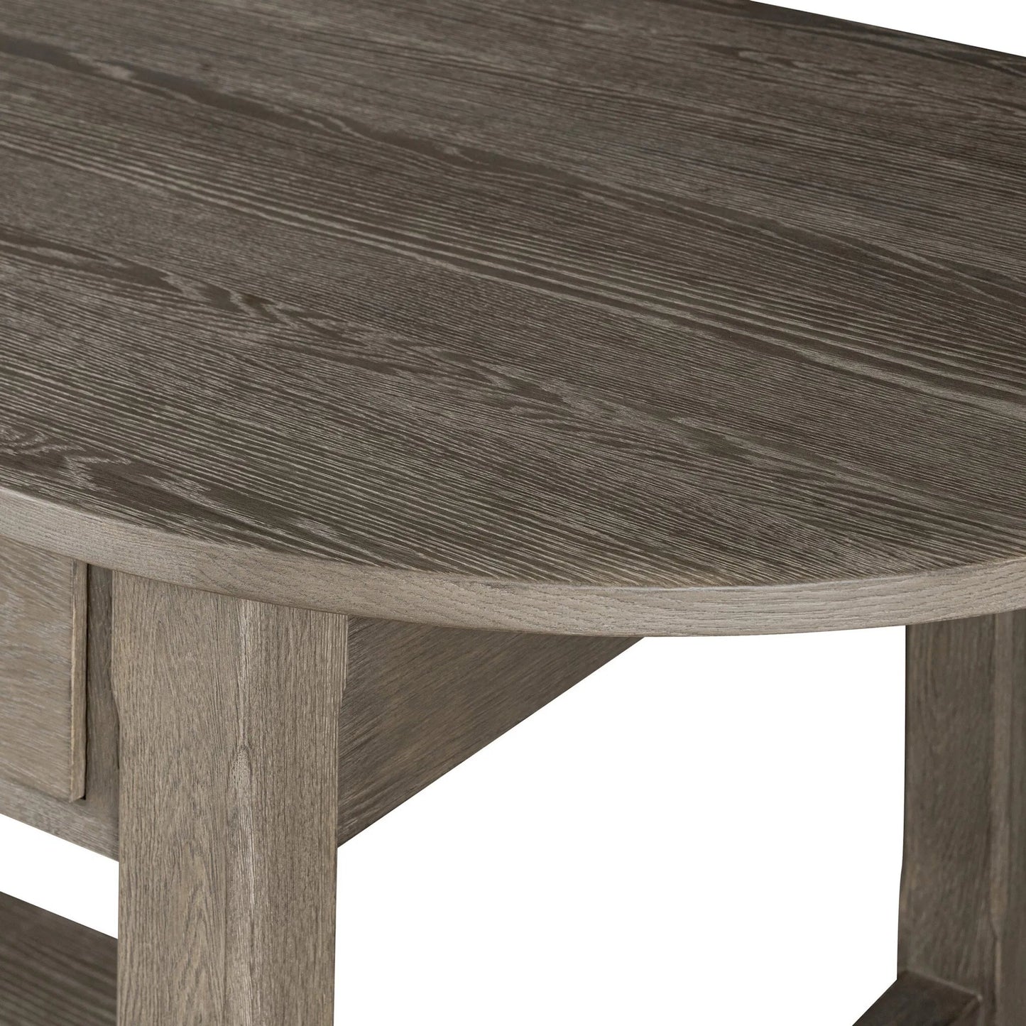 005 SI-2635295 | Closeup | Elise Kitchen Island by Four Hands in weathered hazel oak veneer, dark brass. Made from oak veneer, brass in a unique style.