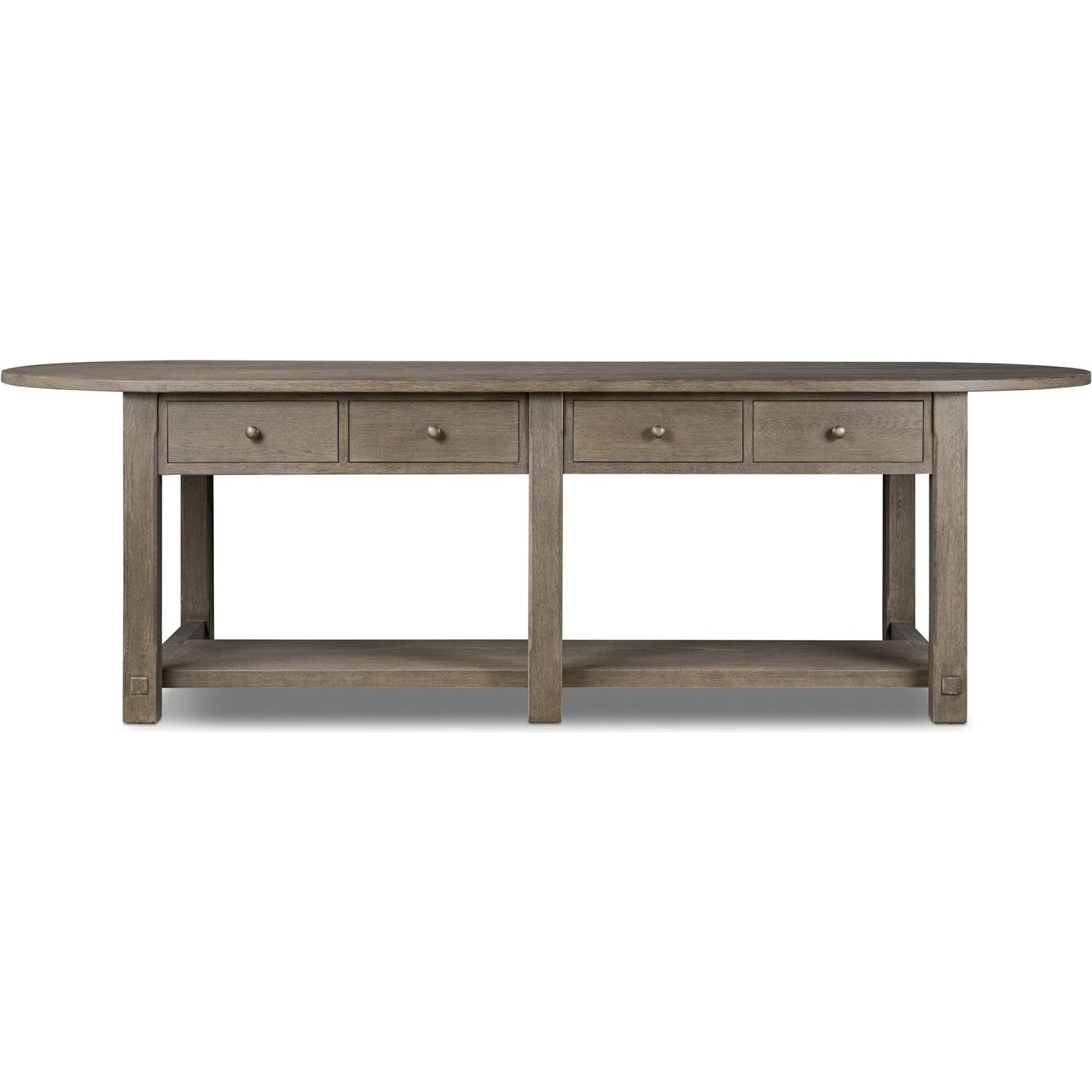 000 SI-2635295 | Additional Silo | Elise Kitchen Island by Four Hands in weathered hazel oak veneer, dark brass. Made from oak veneer, brass in a unique style.