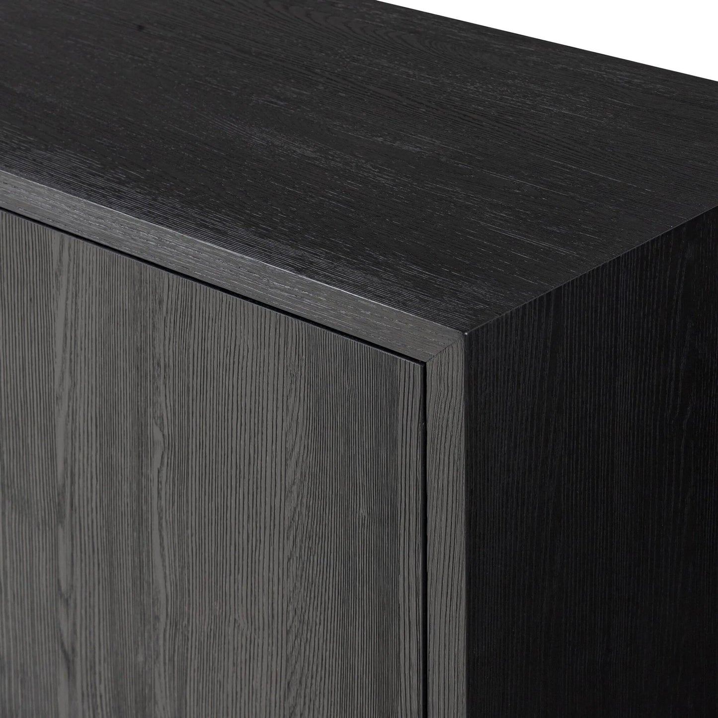 008 SI-2519065 | Closeup | Adolfo Sideboard by Four Hands in modern black ash, modern black ash solid. Made from ash veneer, solid ash in a transitional style.