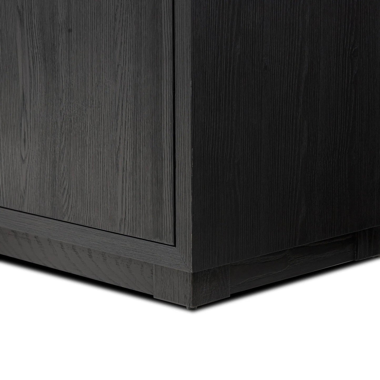010 SI-2519065 | Closeup | Adolfo Sideboard by Four Hands in modern black ash, modern black ash solid. Made from ash veneer, solid ash in a transitional style.