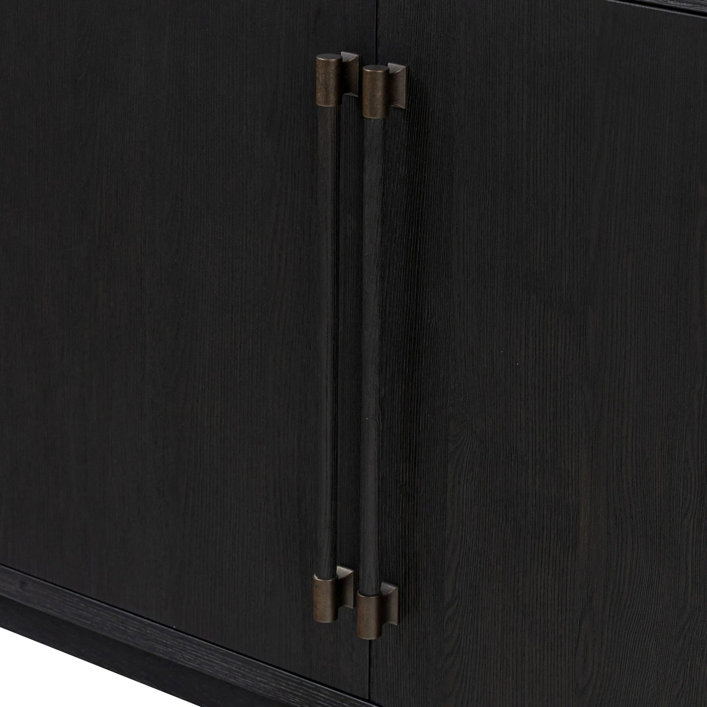 011 SI-2519065 | Closeup | Adolfo Sideboard by Four Hands in modern black ash, modern black ash solid. Made from ash veneer, solid ash in a transitional style.