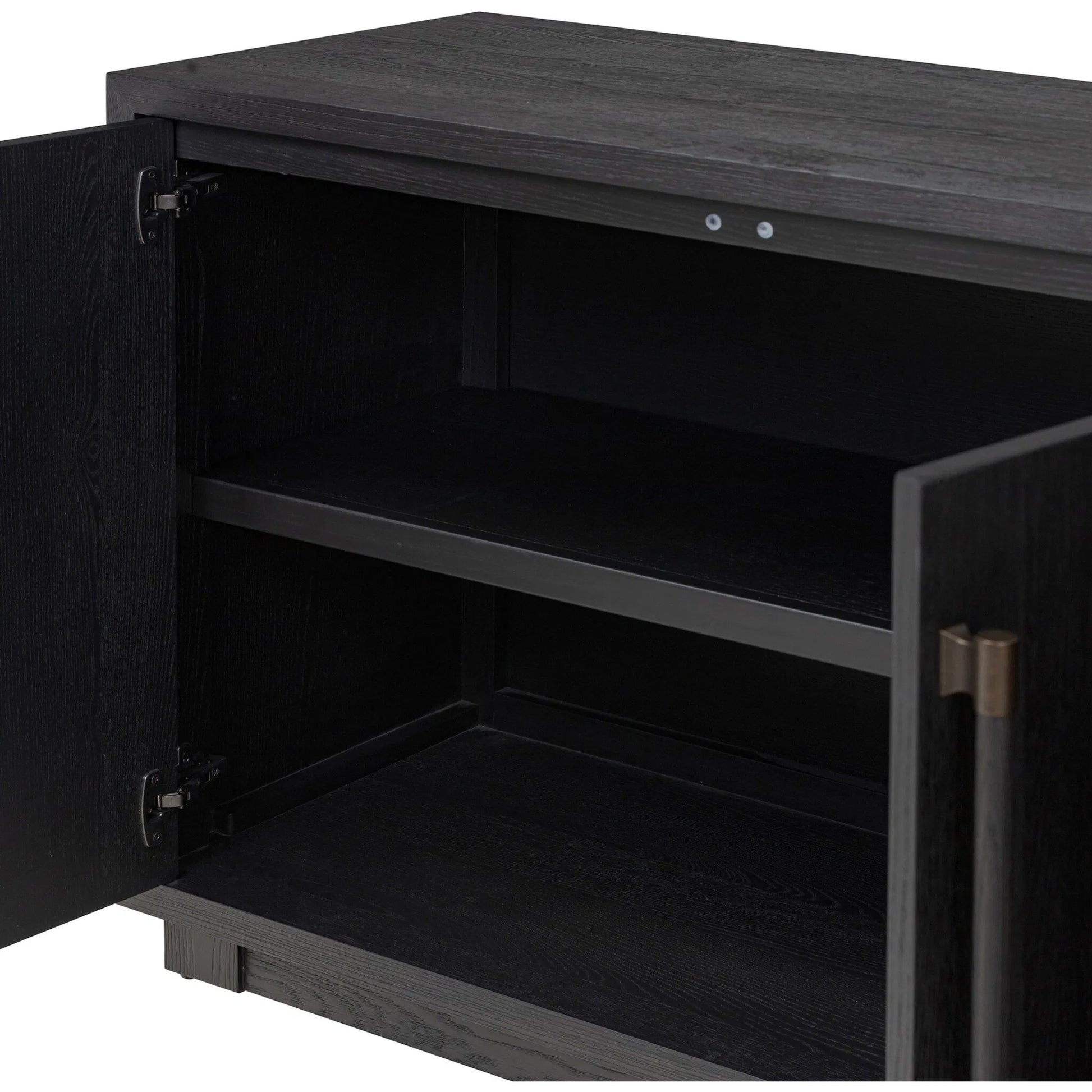 Adolfo Sideboard by Four Hands in modern black ash, modern black ash solid. Made from ash veneer, solid ash in a transitional style.