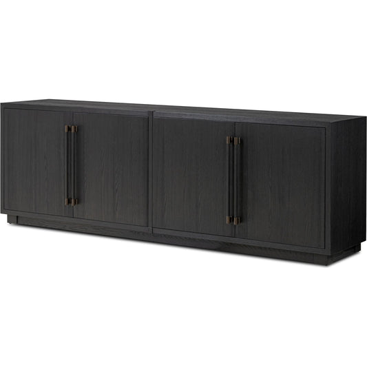 Adolfo Sideboard by Four Hands in modern black ash, modern black ash solid. Made from ash veneer, solid ash in a transitional style.