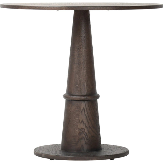 Goetz Bistro Table by Four Hands in brown oak veneer, brown ash. Made from oak veneer, solid ash in a traditional style.