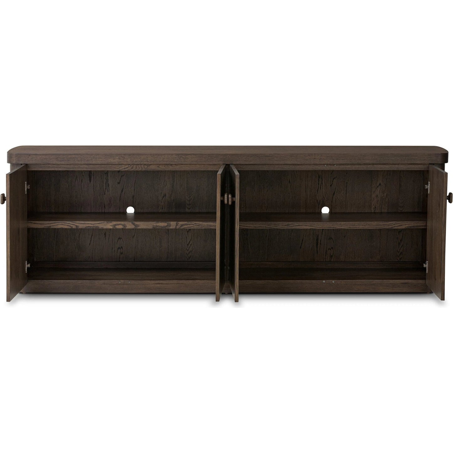 007 SI-2635366 | Closeup | Valen Sideboard by Four Hands in rustic brown oak veneer, rustic brown oak solid. Made from oak veneer, solid oak in a unique style.