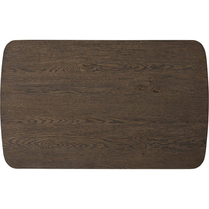 Valen Nightstand by Four Hands in rustic brown oak veneer, rustic brown oak solid. Made from oak veneer, solid oak in a traditional style.