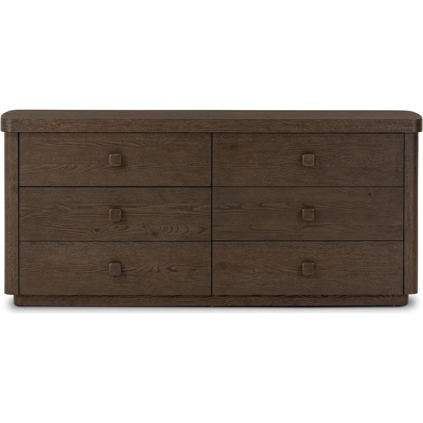 002 SI-2513337 | Additional Silo | Valen 6 Drawer Dresser by Four Hands in rustic brown oak veneer, rustic brown oak solid. Made from oak veneer, solid oak in a traditional style.
