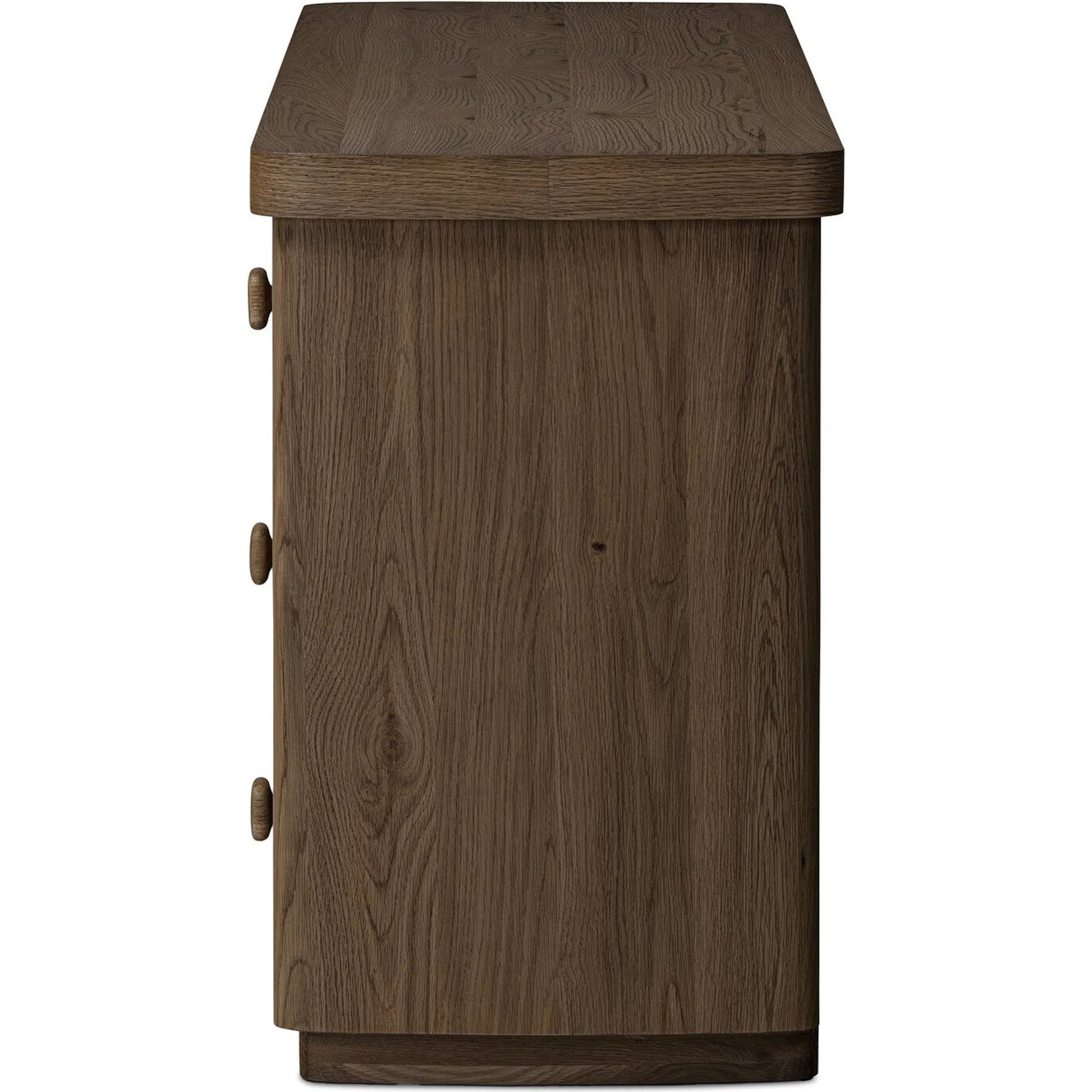 Valen 6 Drawer Dresser by Four Hands in rustic brown oak veneer, rustic brown oak solid. Made from oak veneer, solid oak in a traditional style.