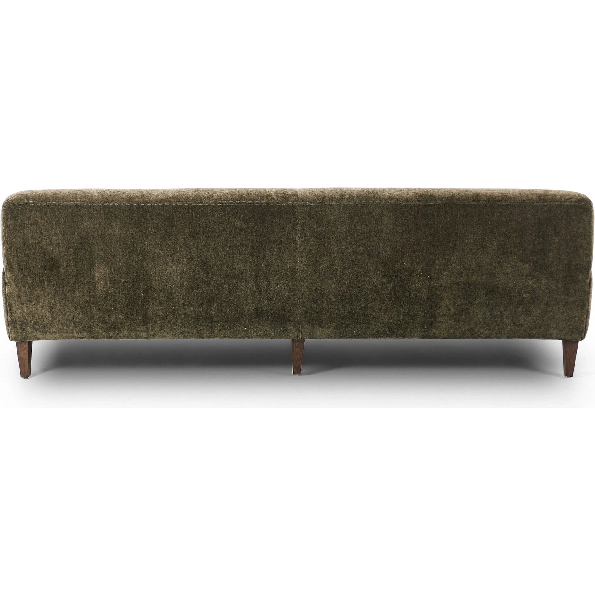 Kent Sofa by Four Hands in malmo olive, brushed brass, terra brown ash. Made from 50% recycled polyester, 50% polyester, iron, solid ash in a unique style.