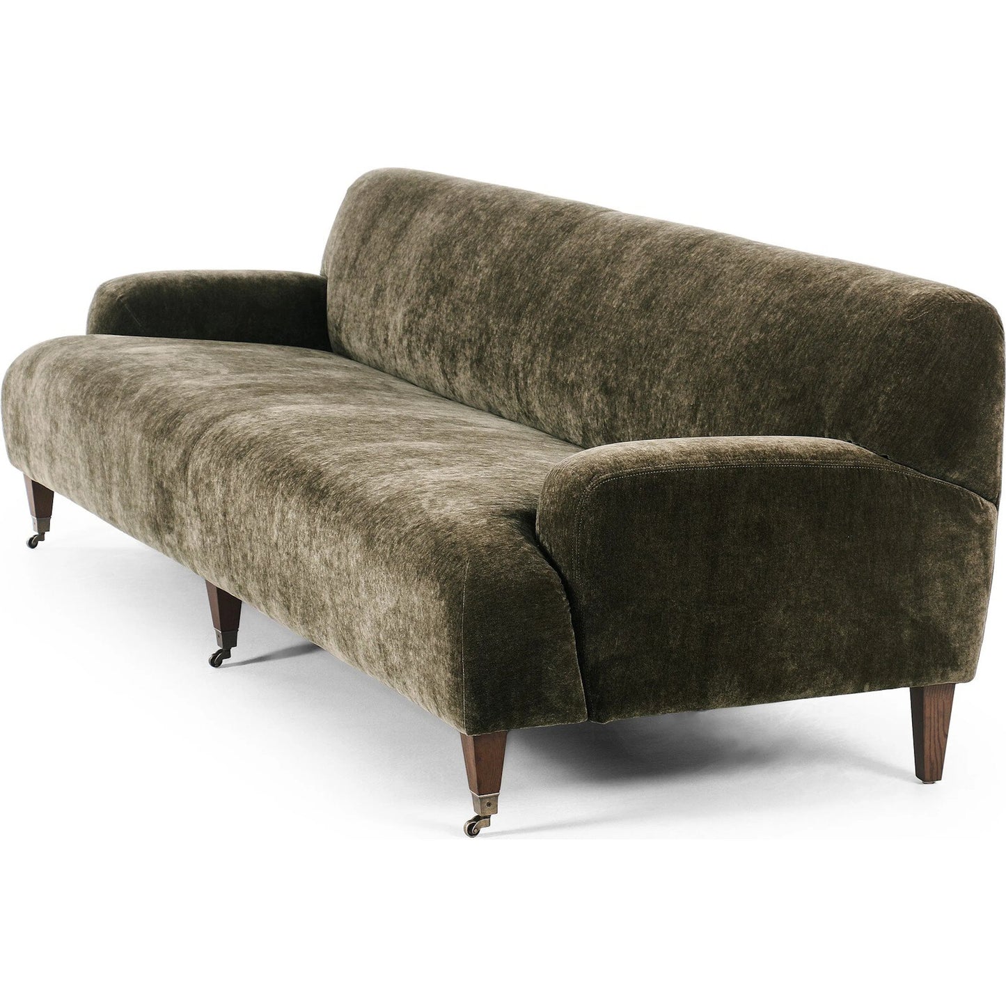 008 SI-2449394 | Additional Silo | Kent Sofa by Four Hands in malmo olive, brushed brass, terra brown ash. Made from 50% recycled polyester, 50% polyester, iron, solid ash in a unique style.