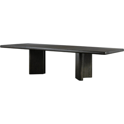Castro Dining Table by Four Hands in dark espresso. Made from solid reclaimed oak in a modern style.