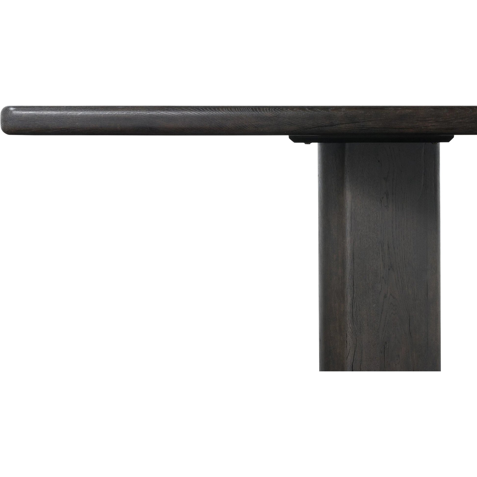 Castro Dining Table by Four Hands in dark espresso. Made from solid reclaimed oak in a modern style.