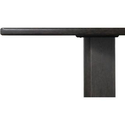 Castro Dining Table by Four Hands in dark espresso. Made from solid reclaimed oak in a modern style.