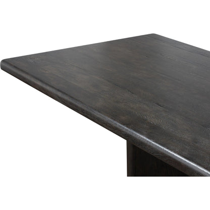 Castro Dining Table by Four Hands in dark espresso. Made from solid reclaimed oak in a modern style.