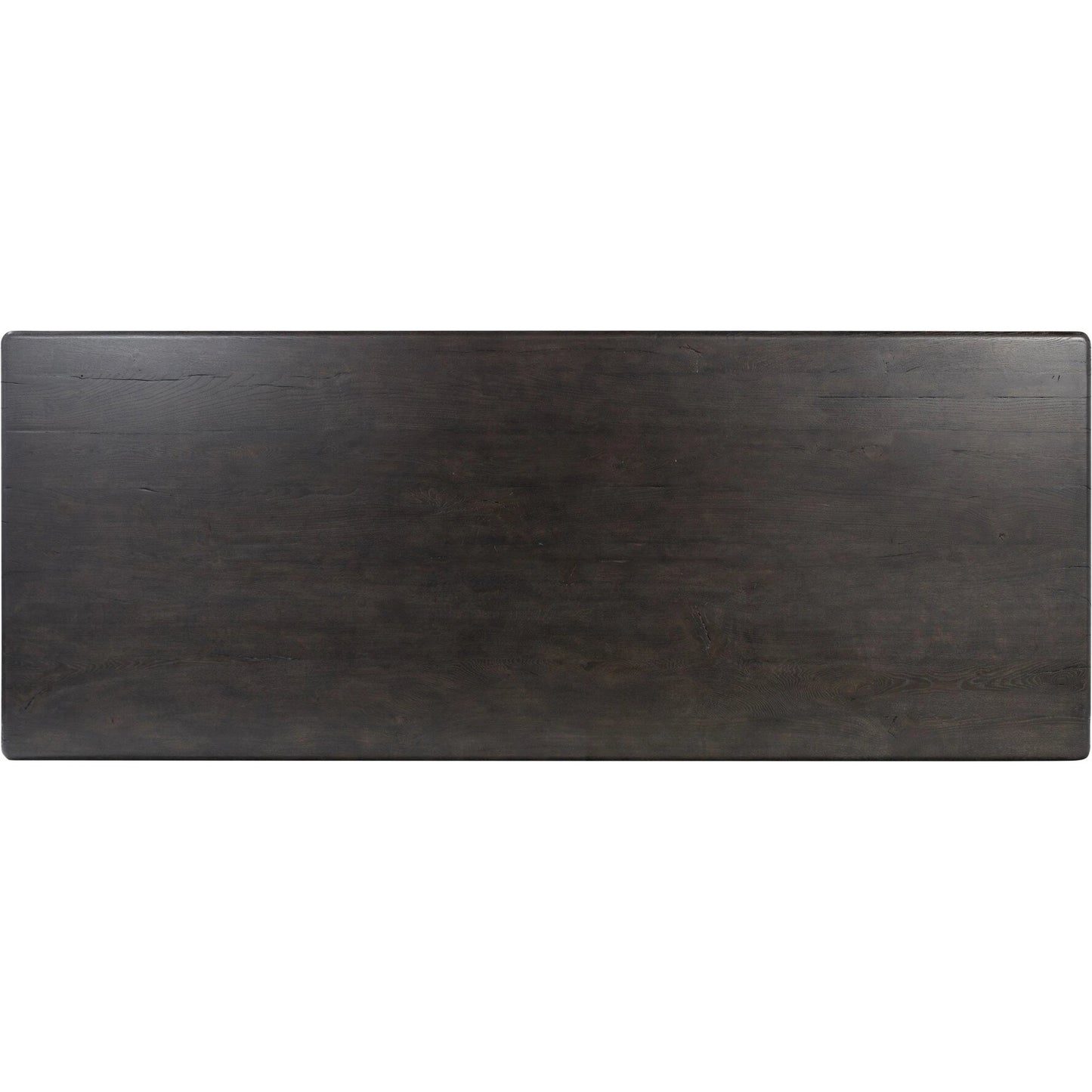 008 SI-2137277 | Closeup | Castro Dining Table by Four Hands in dark espresso. Made from solid reclaimed oak in a modern style.