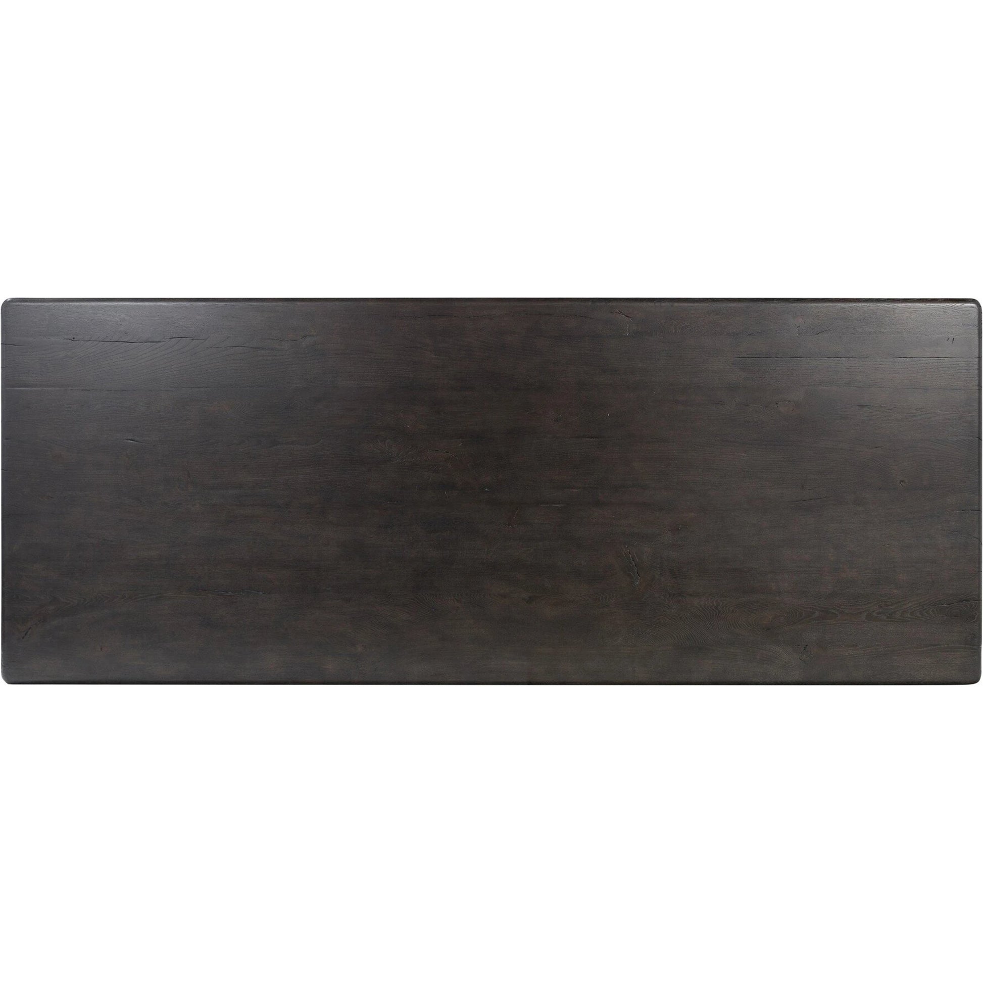 Castro Dining Table by Four Hands in dark espresso. Made from solid reclaimed oak in a modern style.