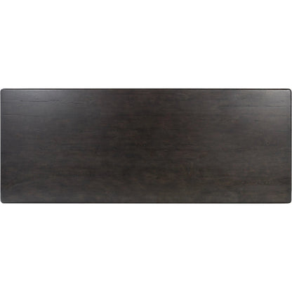 Castro Dining Table by Four Hands in dark espresso. Made from solid reclaimed oak in a modern style.