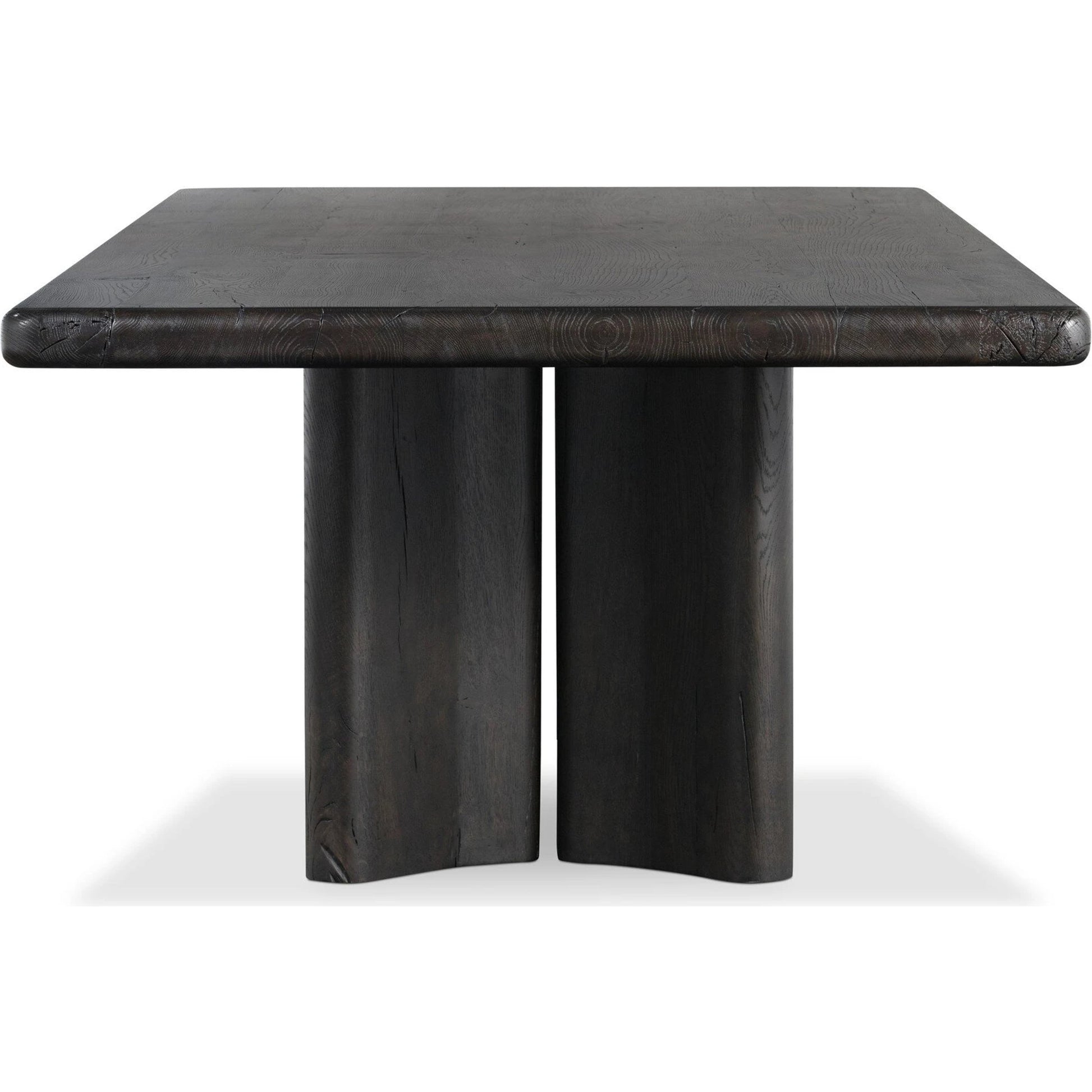 Castro Dining Table by Four Hands in dark espresso. Made from solid reclaimed oak in a modern style.