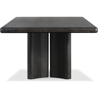 Castro Dining Table by Four Hands in dark espresso. Made from solid reclaimed oak in a modern style.