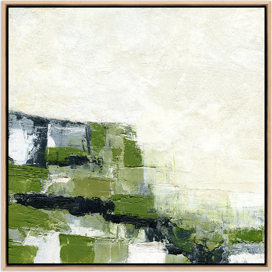 Envision Green by Melanie Biehle by Four Hands. Made from vertical grain floater white oak, canvas in a modern style.