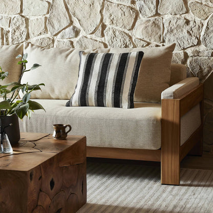 Ditmar Outdoor Pillow by Four Hands in ditmar black, cream outdoor backing. Made from 100% polyethylene terephthalate (pet) in a unique style.