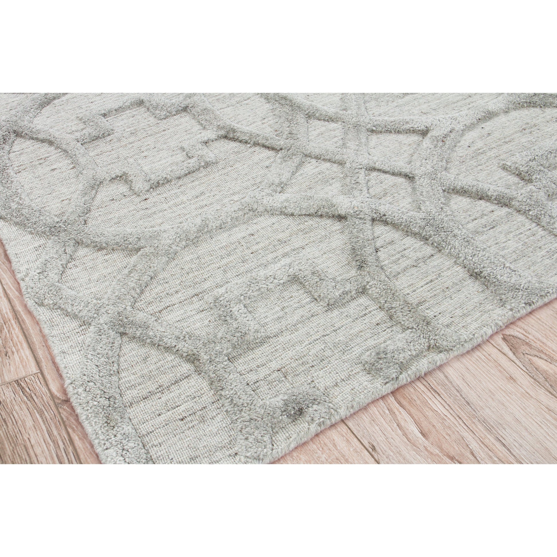 Windsor Rug - Light Silver by Exquisite Rugs in light silver. Made from wool, bamboo silk in a unique style.