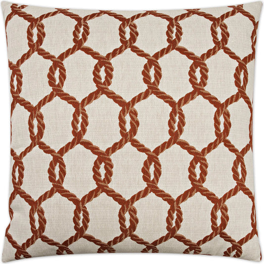 Hawser Pillow by DV Kap Home in red. Made from 100% cotton in a cottage & farmhouse style.