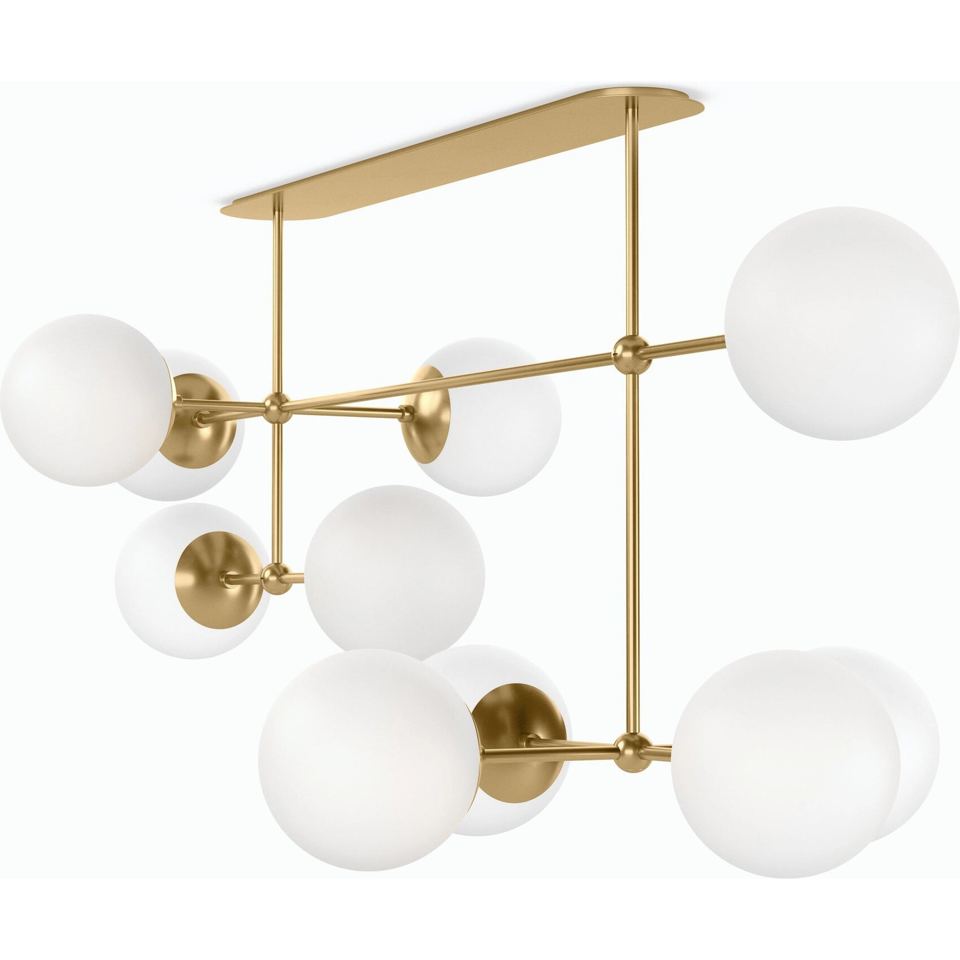 Armstrong Linear Chandelier by Four Hands. Made from brass, thermoplastic, glass in a modern style.