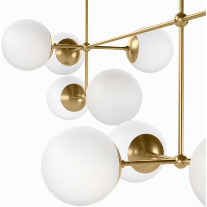Armstrong Linear Chandelier by Four Hands. Made from brass, thermoplastic, glass in a modern style.