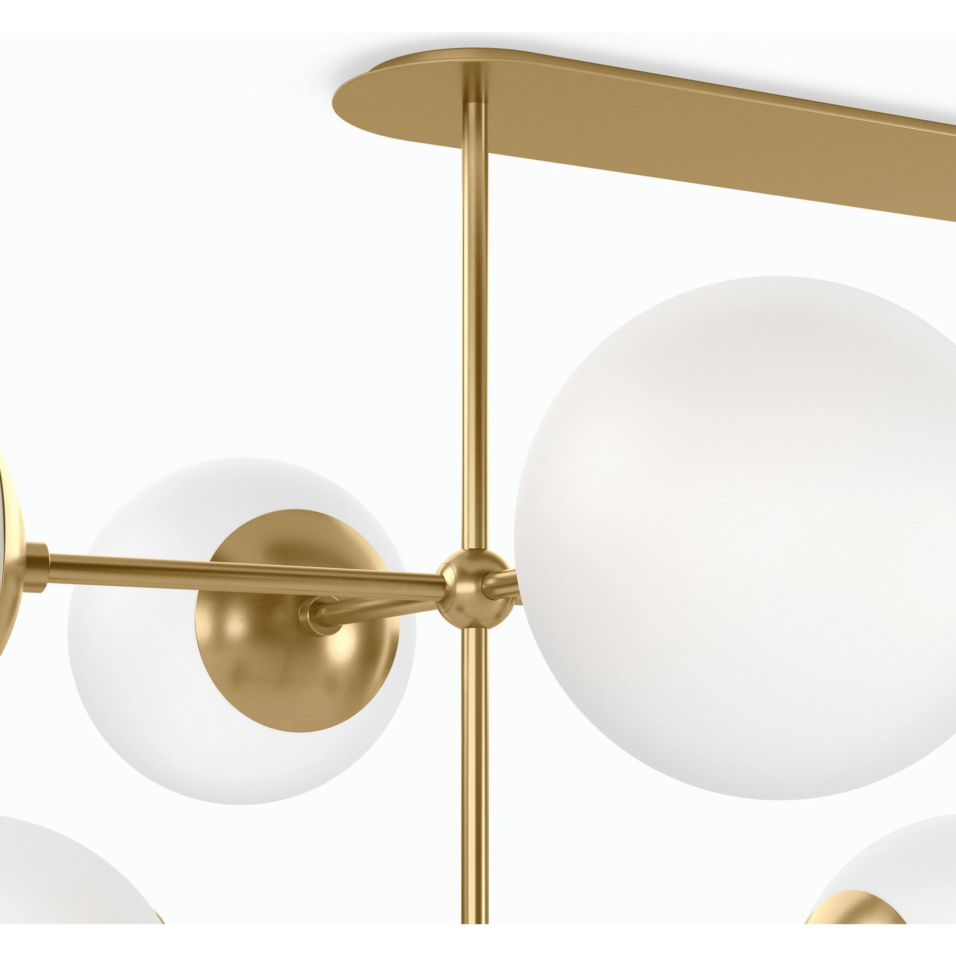 Armstrong Linear Chandelier by Four Hands. Made from brass, thermoplastic, glass in a modern style.