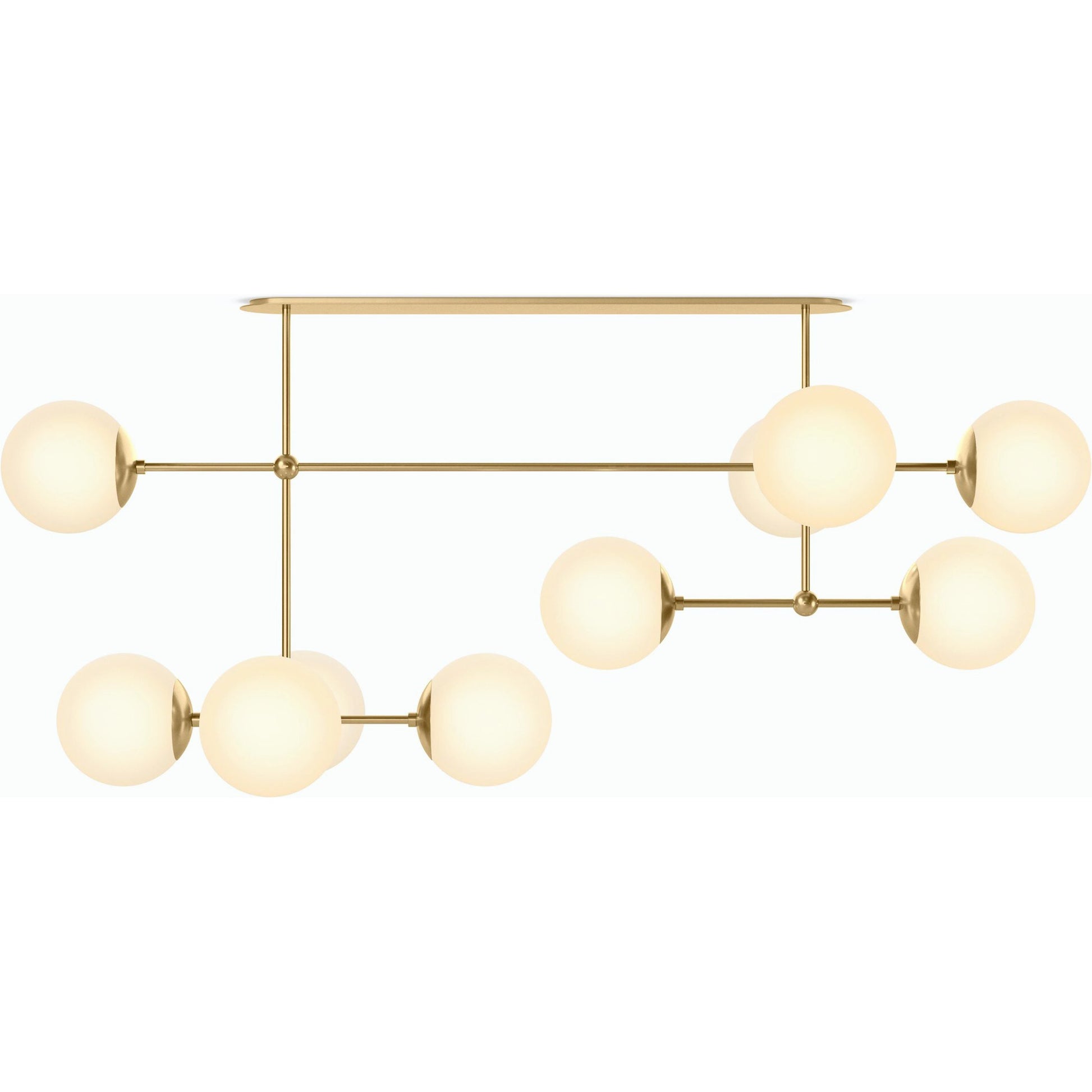 Armstrong Linear Chandelier by Four Hands. Made from brass, thermoplastic, glass in a modern style.