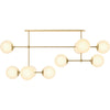 Burnished Brass, Black Cord, Opal Matte Glass / D 30" / W 64" / H 29"