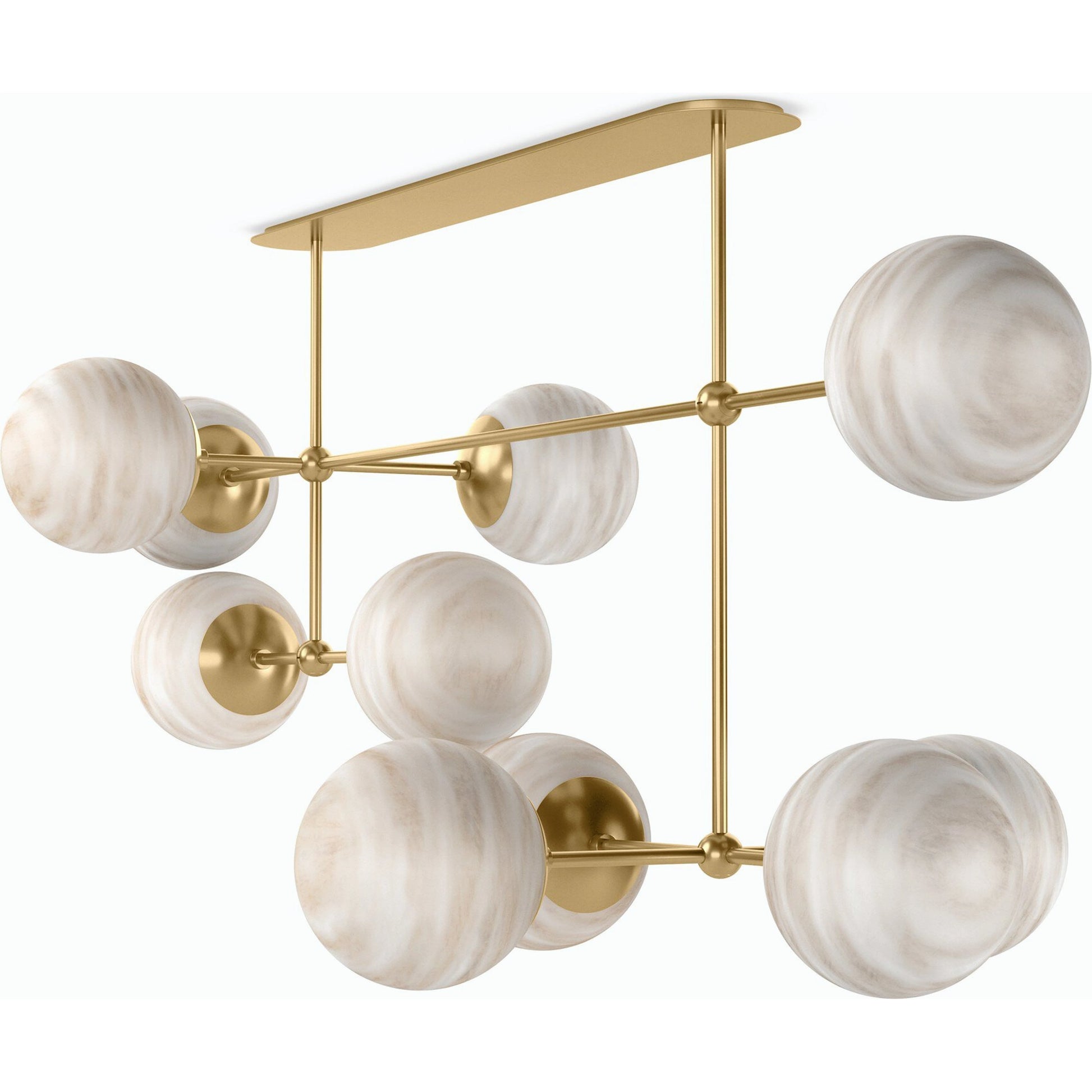 Armstrong Linear Chandelier by Four Hands. Made from brass, thermoplastic, glass in a modern style.