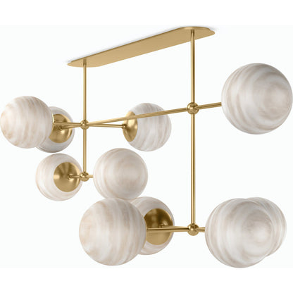 Armstrong Linear Chandelier by Four Hands. Made from brass, thermoplastic, glass in a modern style.