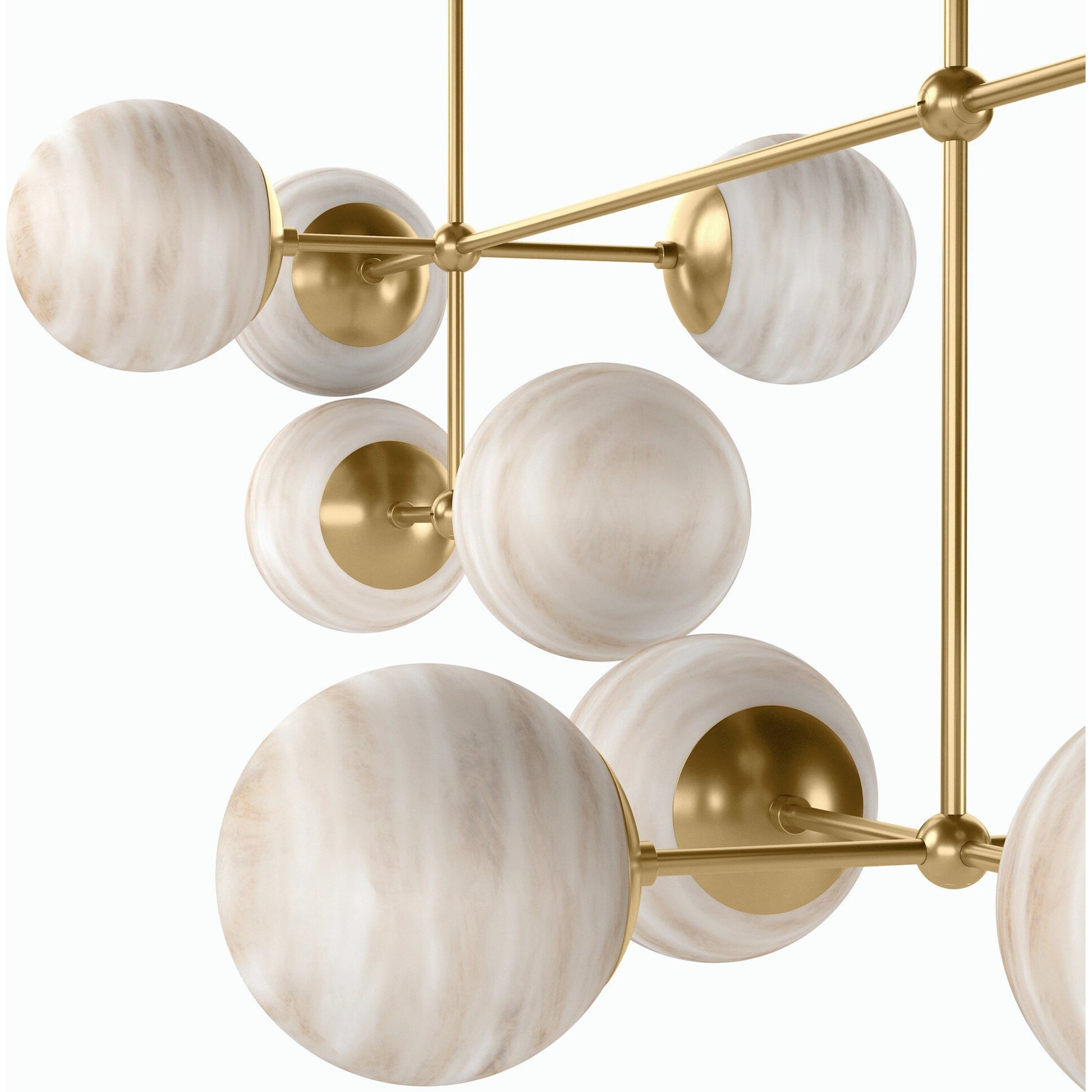 Armstrong Linear Chandelier by Four Hands. Made from brass, thermoplastic, glass in a modern style.