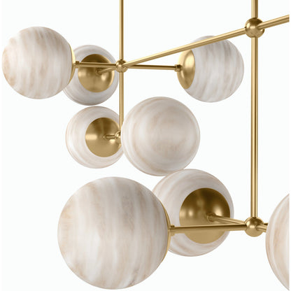 Armstrong Linear Chandelier by Four Hands. Made from brass, thermoplastic, glass in a modern style.
