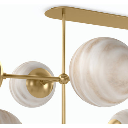 Armstrong Linear Chandelier by Four Hands. Made from brass, thermoplastic, glass in a modern style.