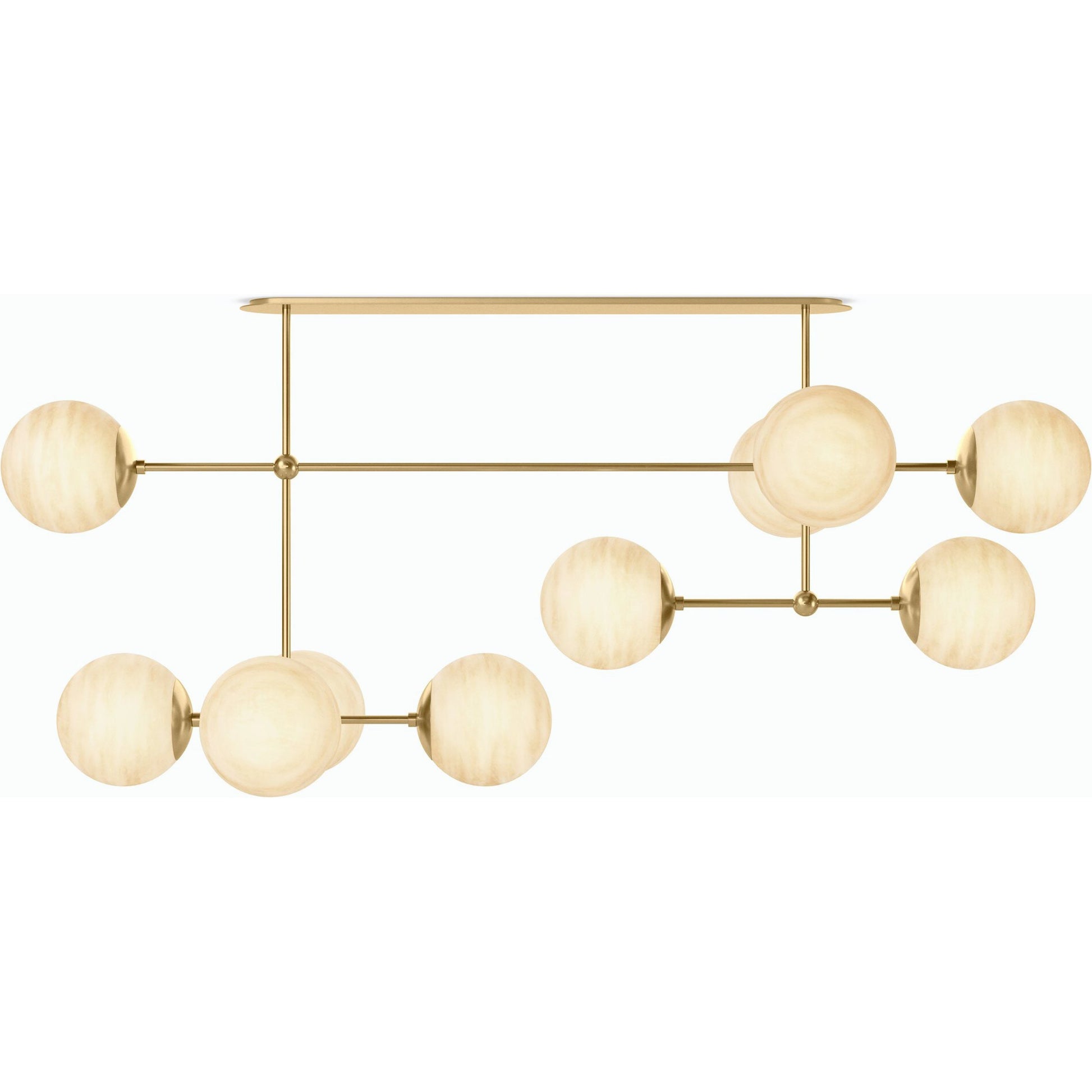 Armstrong Linear Chandelier by Four Hands. Made from brass, thermoplastic, glass in a modern style.
