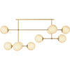 Burnished Brass, Black Cord, Marbled Matte Glass / D 30" / W 64" / H 29"