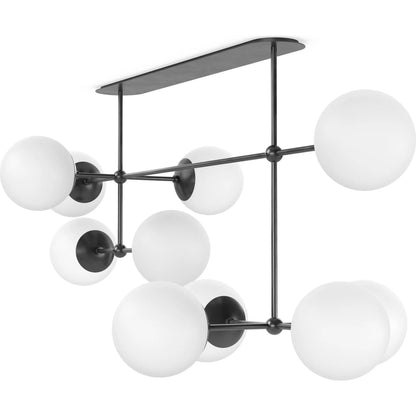 Armstrong Linear Chandelier by Four Hands. Made from brass, thermoplastic, glass in a modern style.