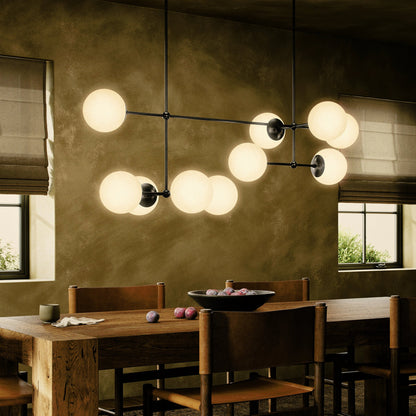 Armstrong Linear Chandelier by Four Hands. Made from brass, thermoplastic, glass in a modern style.