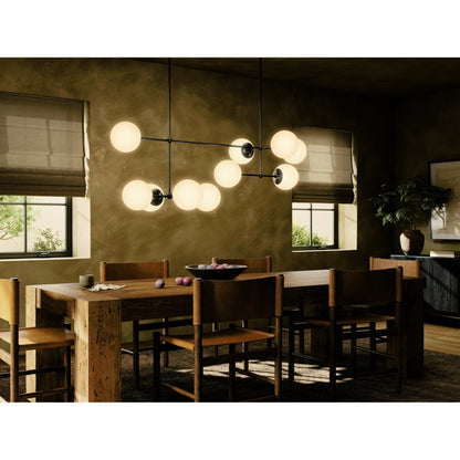 Armstrong Linear Chandelier by Four Hands. Made from brass, thermoplastic, glass in a modern style.
