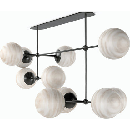 Armstrong Linear Chandelier by Four Hands. Made from brass, thermoplastic, glass in a modern style.