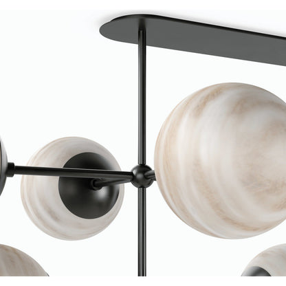 Armstrong Linear Chandelier by Four Hands. Made from brass, thermoplastic, glass in a modern style.