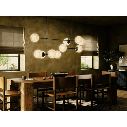 Armstrong Linear Chandelier by Four Hands. Made from brass, thermoplastic, glass in a modern style.