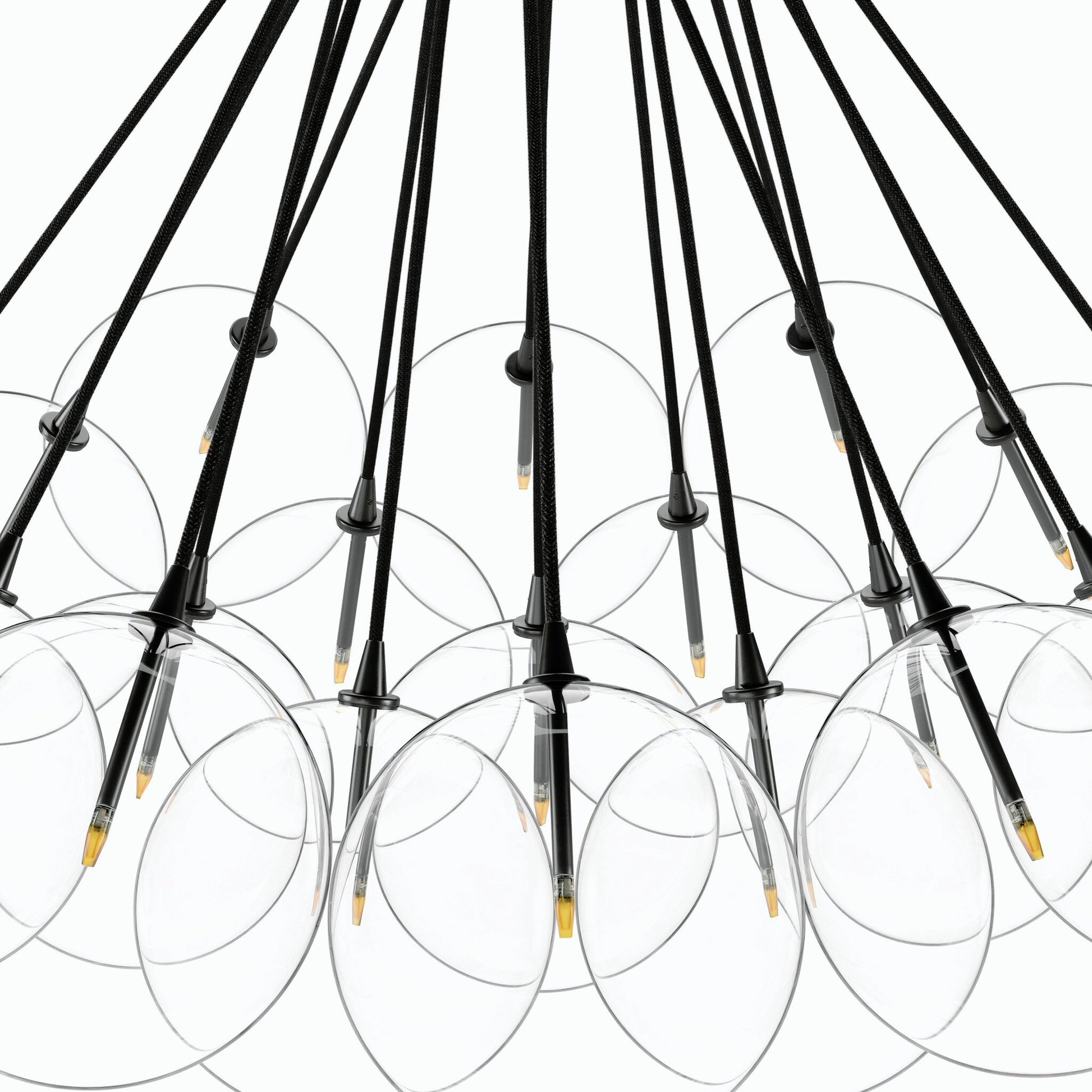 Cloud Chandelier by Four Hands in black gunmetal. Made from thermoplastic, glass, brass in a modern style.