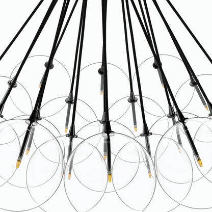 Cloud Chandelier by Four Hands in black gunmetal. Made from thermoplastic, glass, brass in a modern style.