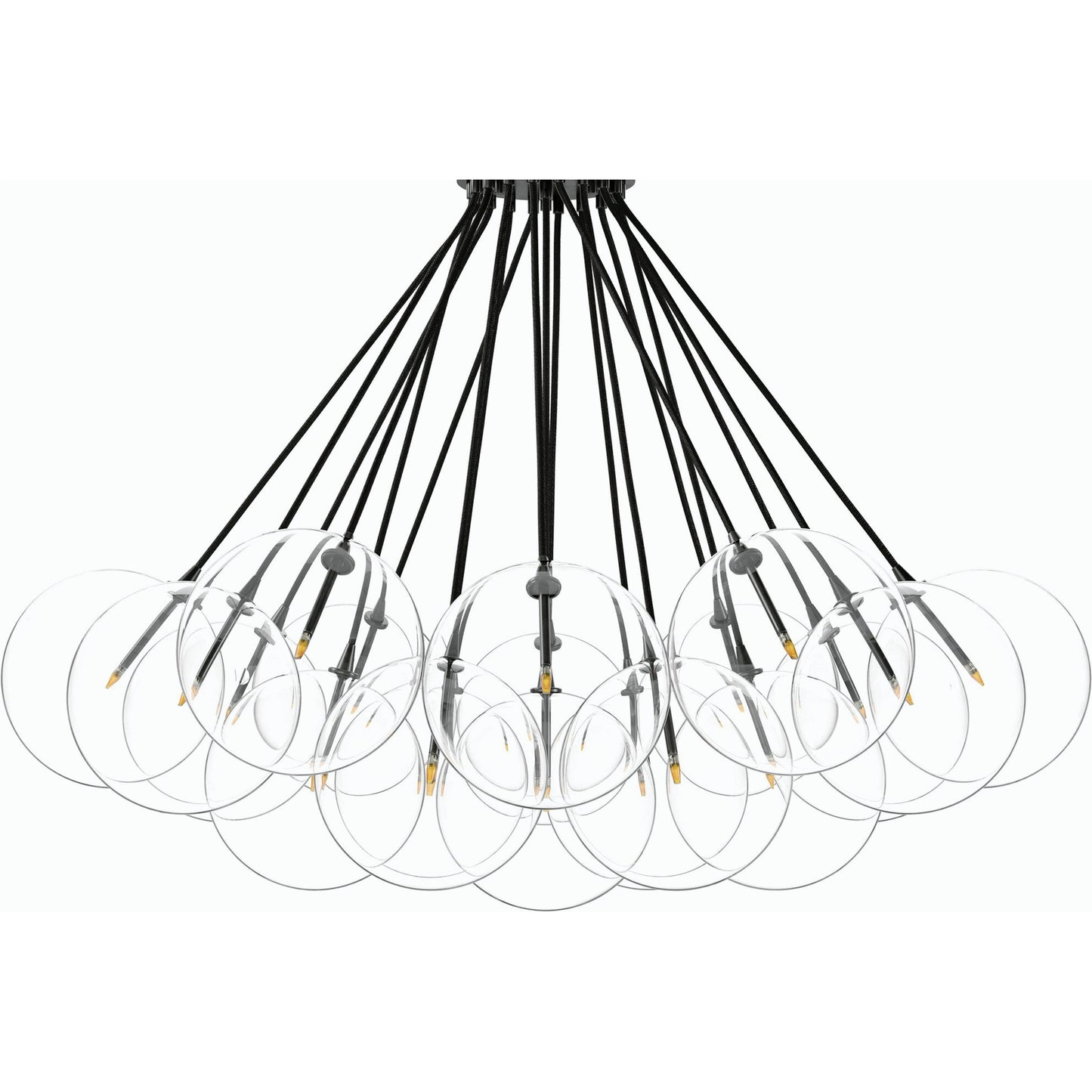 009 SI-2158112 | Closeup | Cloud Chandelier by Four Hands in black gunmetal. Made from thermoplastic, glass, brass in a modern style.